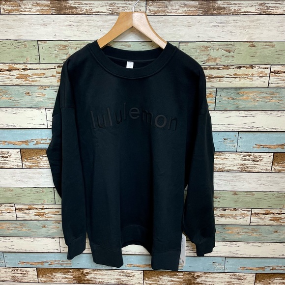 NWT Lululemon Perfectly Oversized Crew Fleece Sweatshirt Size 10 Black Sold Out - Picture 4 of 9